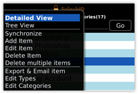 List View Menu