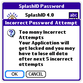 Password lockout  keeps your data safe on your Palm or Treo